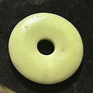Chic Lime Green Circular pi jade donut Pendant